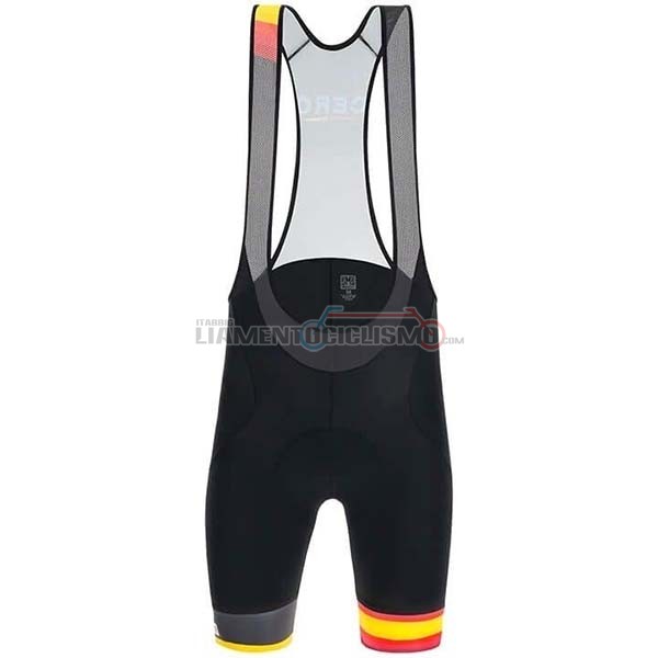Abbigliamento Ciclismo Spagna Manica Corta 2019 Nero Rosso Giallo